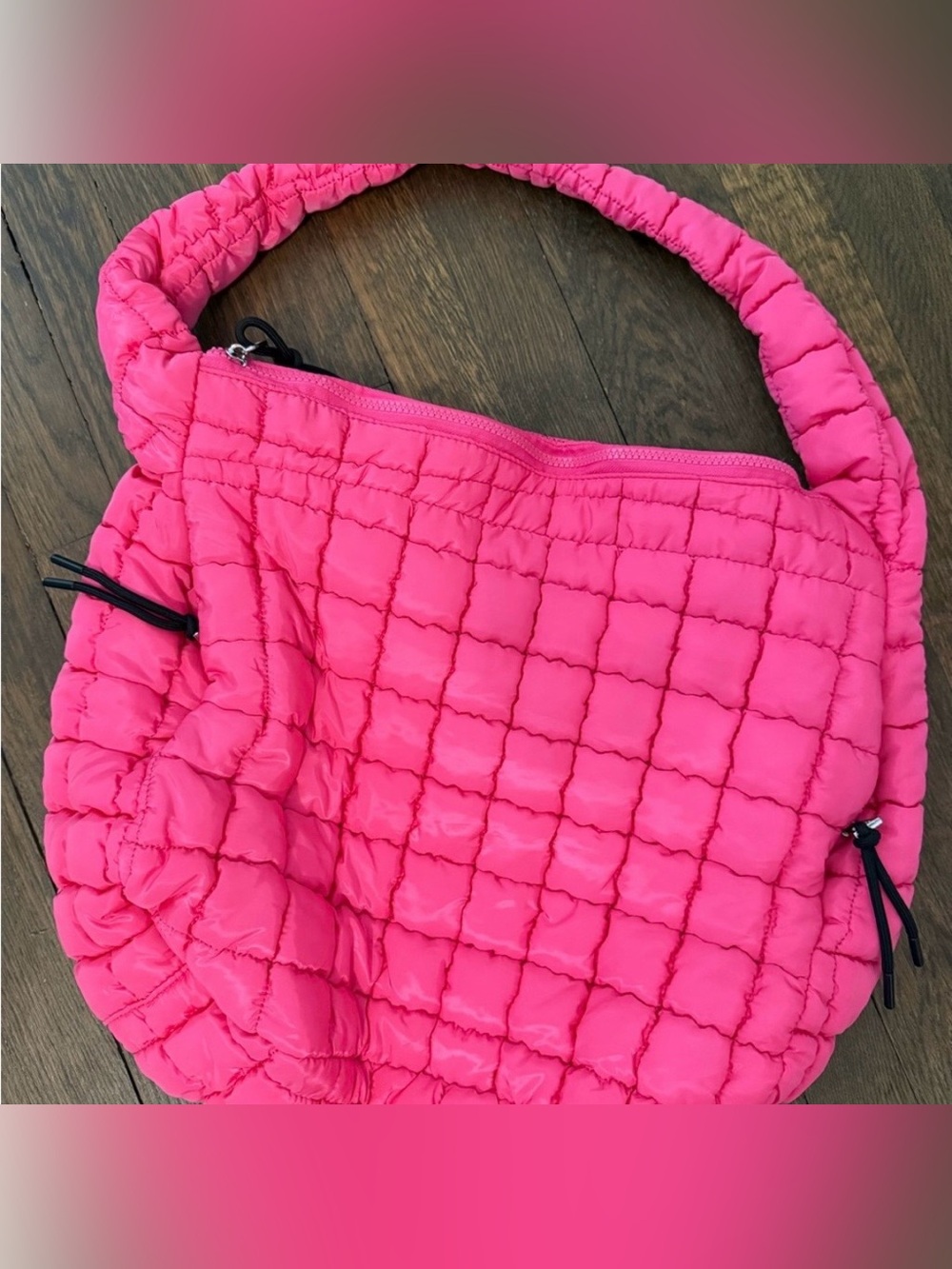 Pink Lily Quilted Pink Shoulder Bag